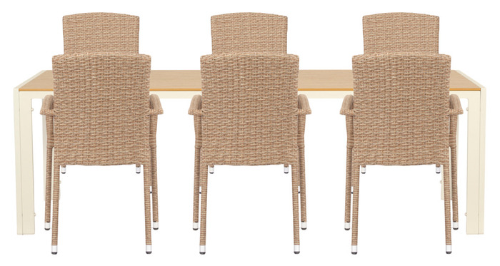 Hagestol Lissabon rotting/metall natur - Sunlife